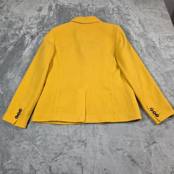 Talbots Blazer Womens 10 Yellow Gold Wool Blend Preppy Academia Career Jacket - Picture 7 of 11